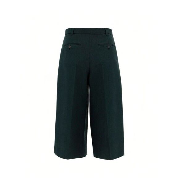 Saint Laurent YSL F40 US 8 Wide Leg Wool Culottes High Rise Dark Green NWT $1390 - Picture 3 of 12
